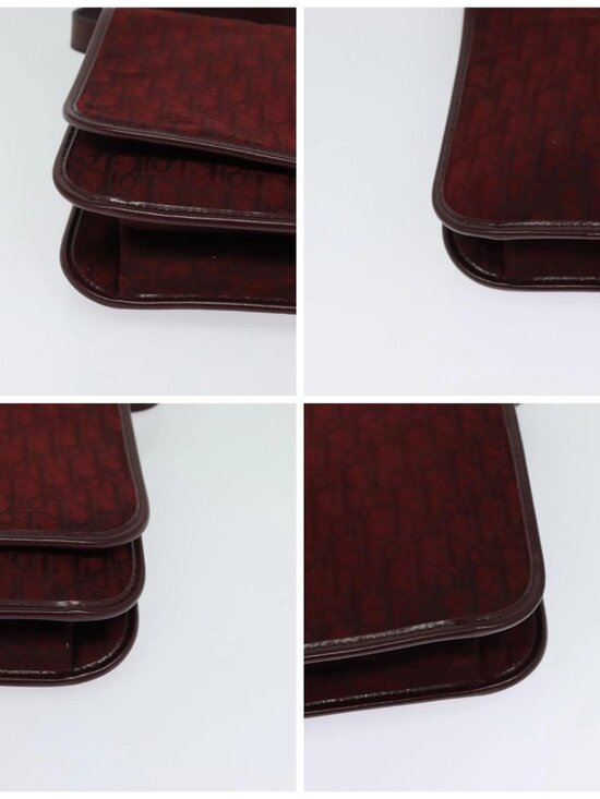 Christian Dior Trotter Canvas Shoulder Bag Red Auth 130911  Christian Dior Trotter Canvas Shoulder Bag Red Auth KD240